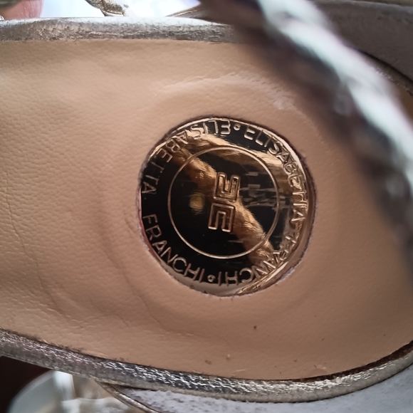 ELISABETH FRANCHI Sexy Gold Strappy Sandals 39 4 Inch Heel Barbie core Glam - Picture 5 of 8